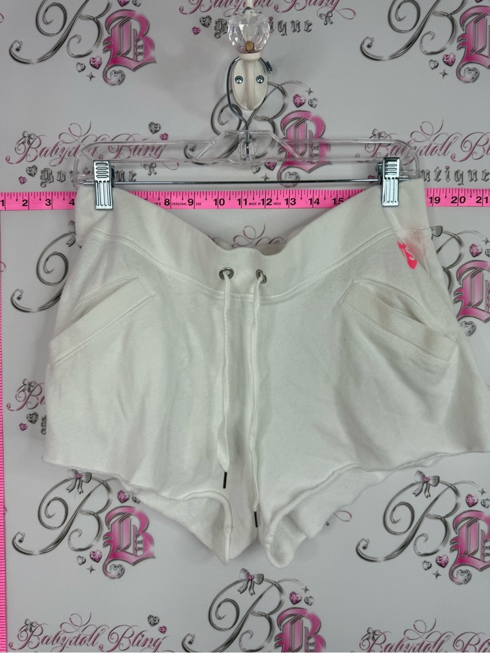 Victoria's Secret shorts neon Cream Athletic Shorts with Pink Logo